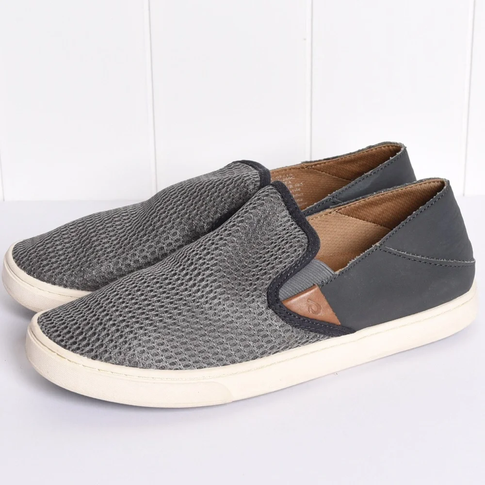 OluKai Women's Pehea‎ slip on shoes gray size 8.5